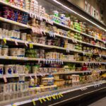 supermarket, shelf, blur