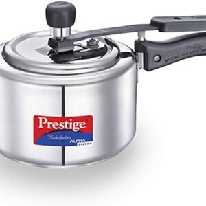 Prestige Svachh, 20244, 2 L, Nakshatra Alpha Straight Wall, With Deep Lid For Spillage Control (Silver, Inner Lid, Stainless Steel), 800 liters